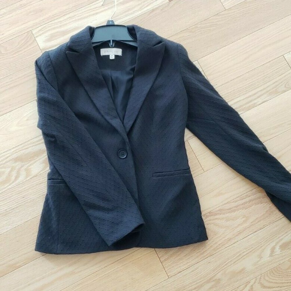 Philosophy Black Textured Blazer Women's Size XS